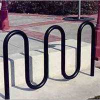 A ribbon bike rack